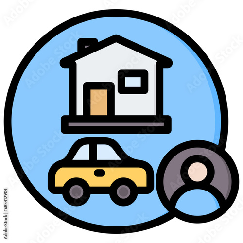 Personal Property Outline Color Icon