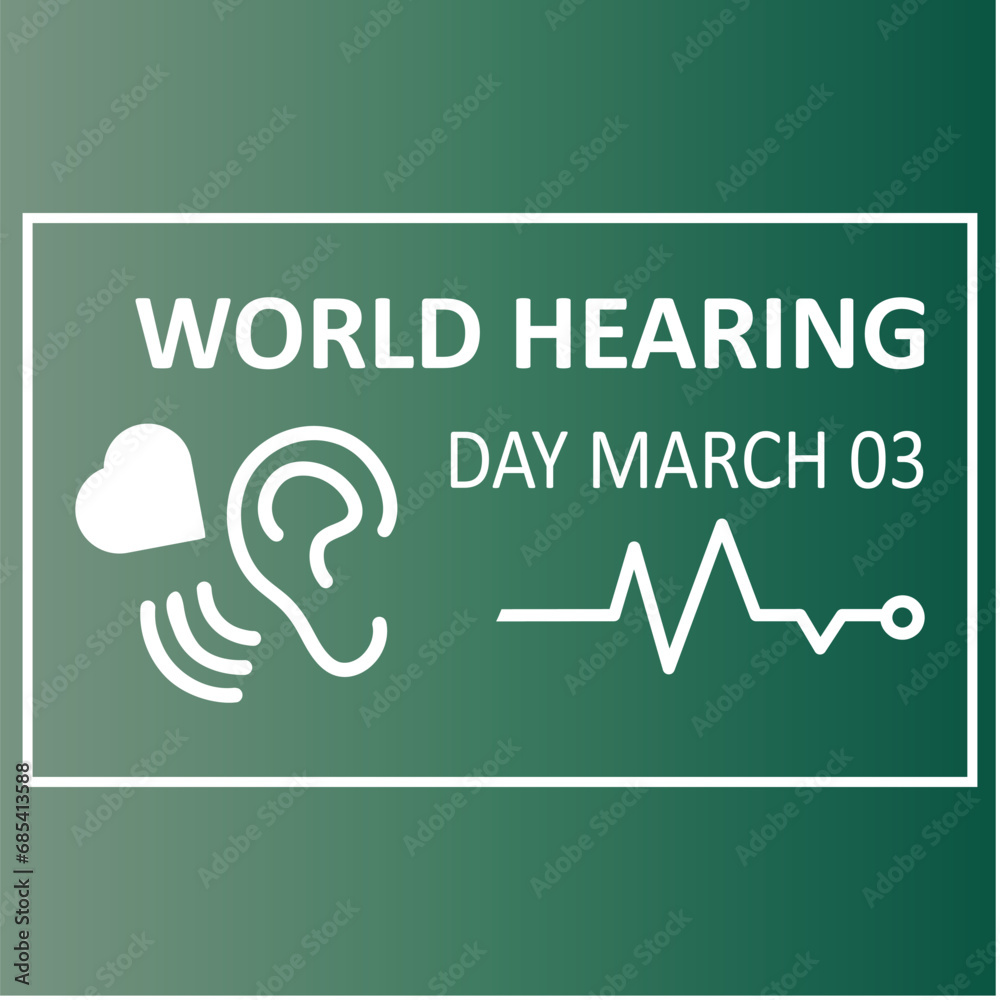 Fototapeta premium World Hearing Day Illustration , World Hearing Day is a campaign held each year on March 3rd creative background..eps