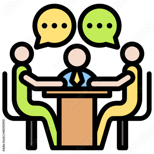Meeting Outline Color Icon