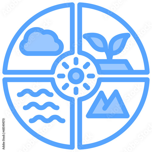 Natural Resources Blue Icon