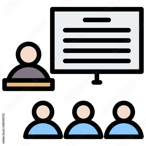 Lectures Outline Color Icon