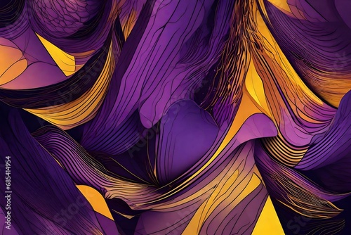 a purple and deep yellow abstract design, in the style of minimalist illustrator, use hex colors 503DE8 photo