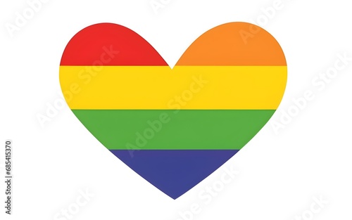 cute heart with LGBTQ  Pride Month flag vibrant colors isolated  white background  vibrant colors.