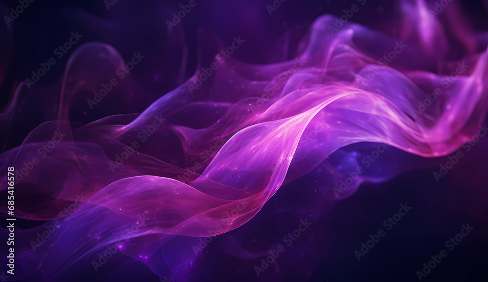 Purple swirls are moving on a dark surface