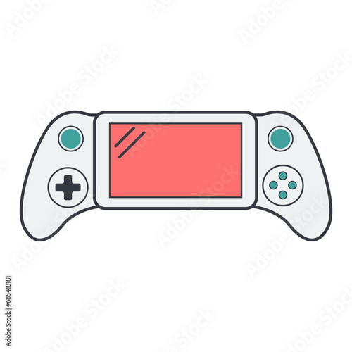 Gamepad controller illustration. Gamepad for a game console in vector. Joystick for the console game. Vector illustration.