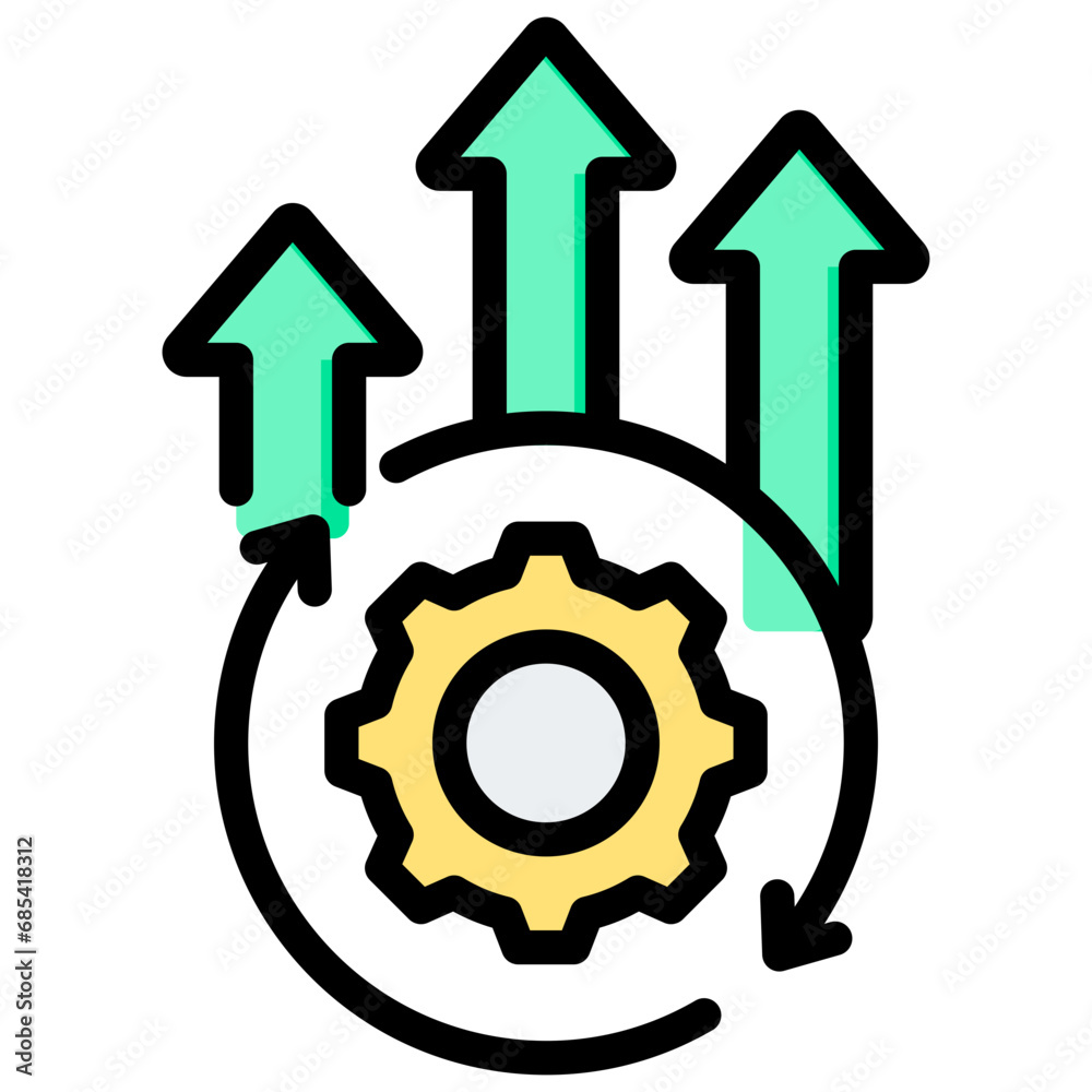 Continuous Improvement Outline Color Icon Continuous Improvement Outline Color Icon
