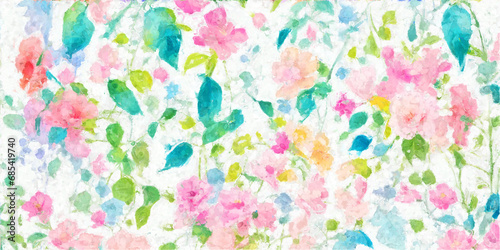 Abstract beautiful oil illustration flowers