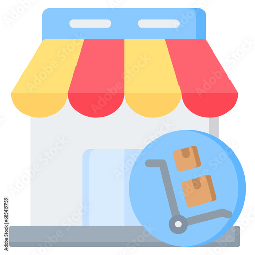 Grocery Store Flat Icon