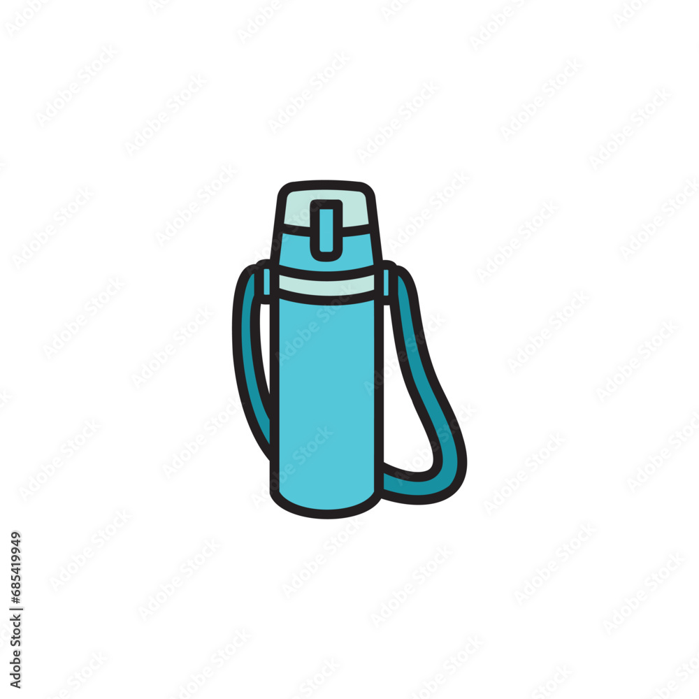 水色のシンプルな水筒のイラスト 水色のシンプルな水筒のイラスト