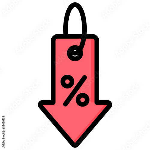 Discount Outline Color Icon