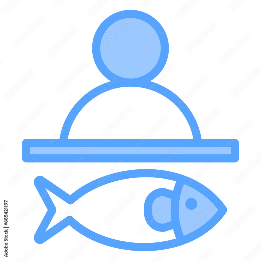Fishmonger Blue Icon Fishmonger Blue Icon
