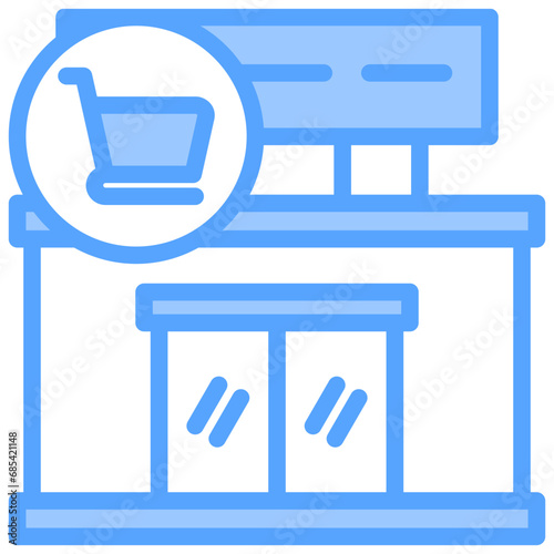 Supermarket Blue Icon