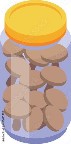 Marinated mushrooms icon isometric vector. Delicious autumn tasty. Preservation homemade product