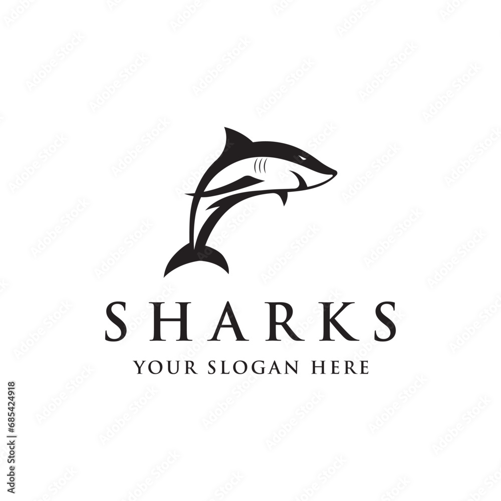 Unique and creative shark template logo vector design. Unique and creative shark template logo vector design.