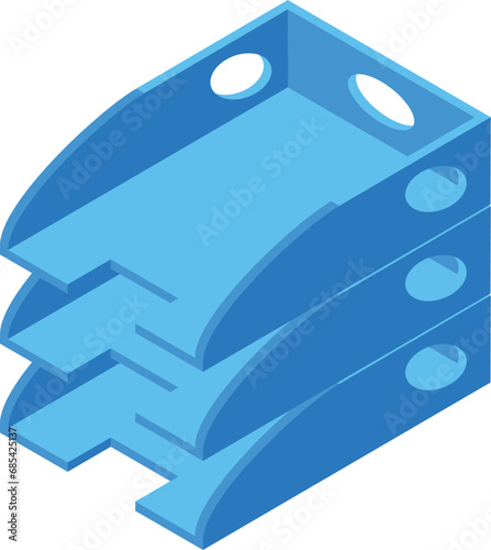 Business paper tray icon isometric vector. Empty inbox basket. Document data box