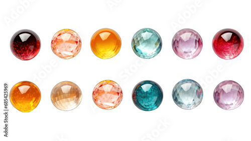 Colorful Beads Arrangement Isolated on Transparent or White Background, PNG