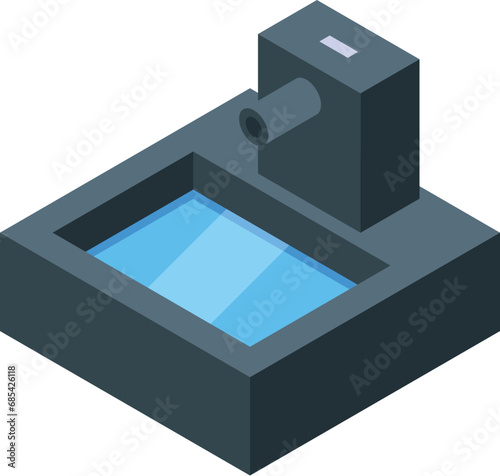 Basin pet drinker icon isometric vector. Canine feline zoo. Hamster pet food