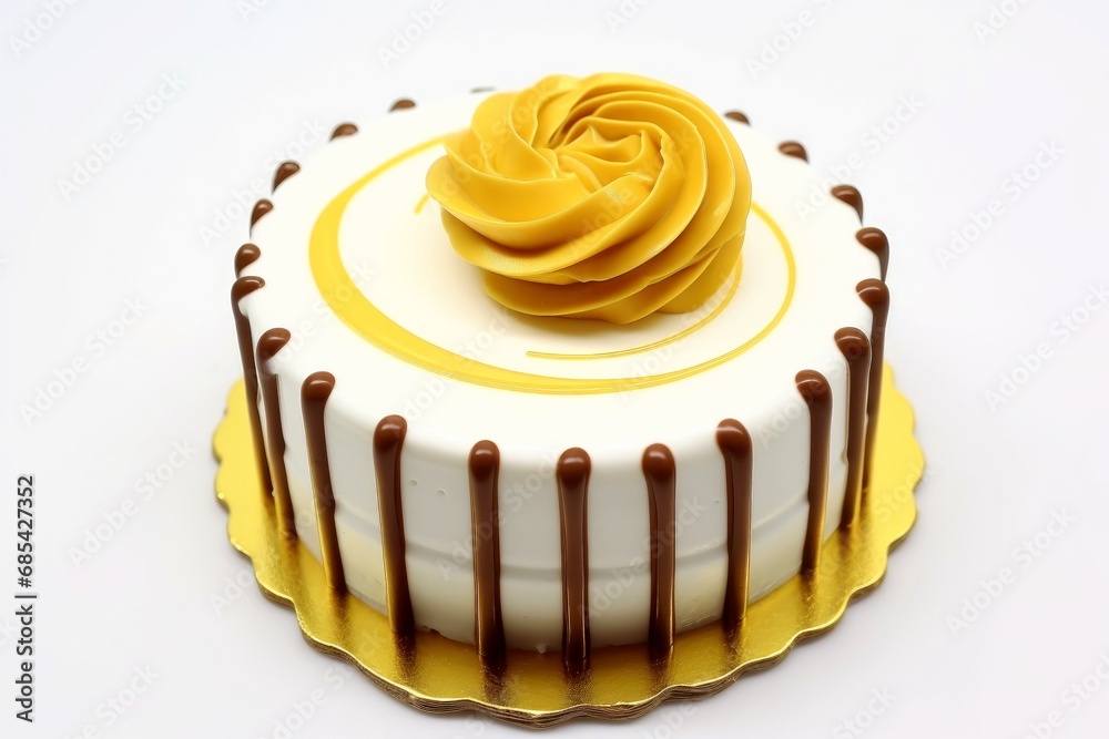 Cute birthday gold cake, sweet food Cute birthday gold cake, sweet food