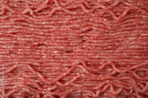 Fresh raw ground meat as background, top view