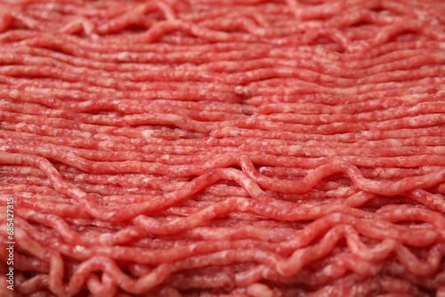 Fresh raw ground meat as background, closeup