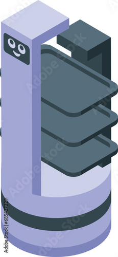 Shelf robot waiter icon isometric vector. Digital office ai. Mobile customer automation