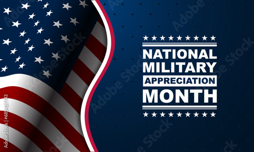 Happy National Military Appreciation Month Background Vector Illustration