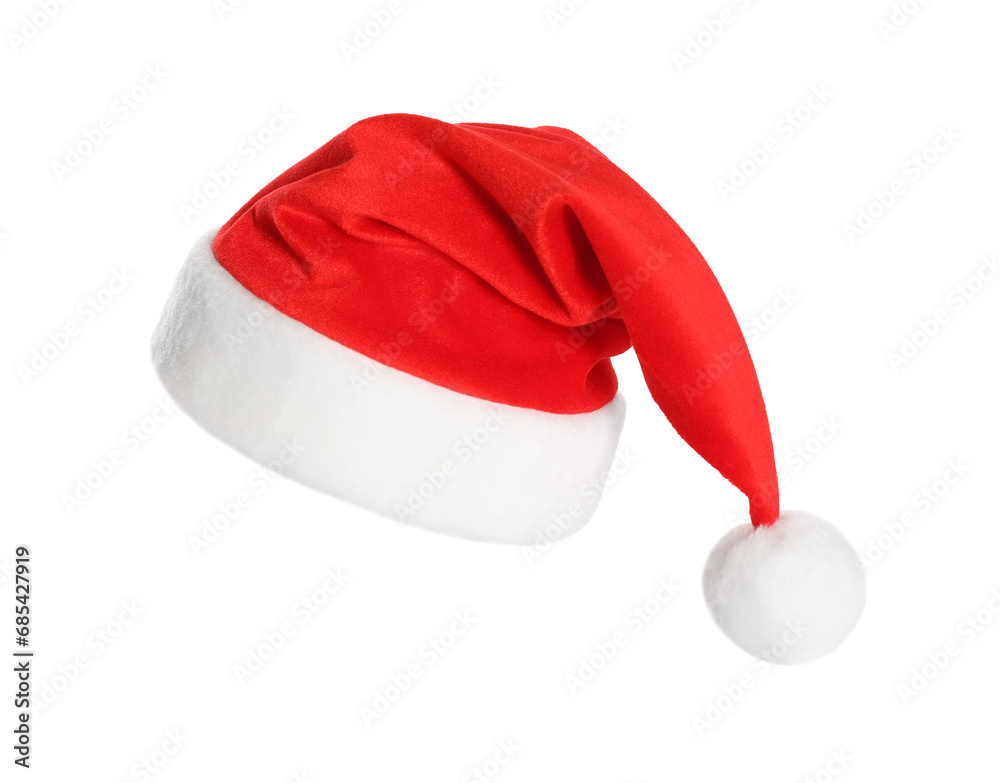 Red Santa Claus hat isolated on white Red Santa Claus hat isolated on white