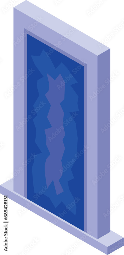 Blue door portal icon isometric vector. Ring energy fantasy. Frame laser future Blue door portal icon isometric vector. Ring energy fantasy. Frame laser future
