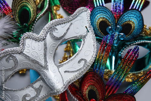 Beautiful carnival masks as background