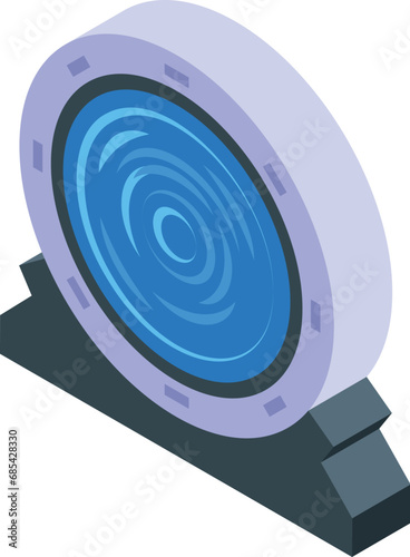 Circle vortex portal icon isometric vector. Round wizard door. Game podium stand