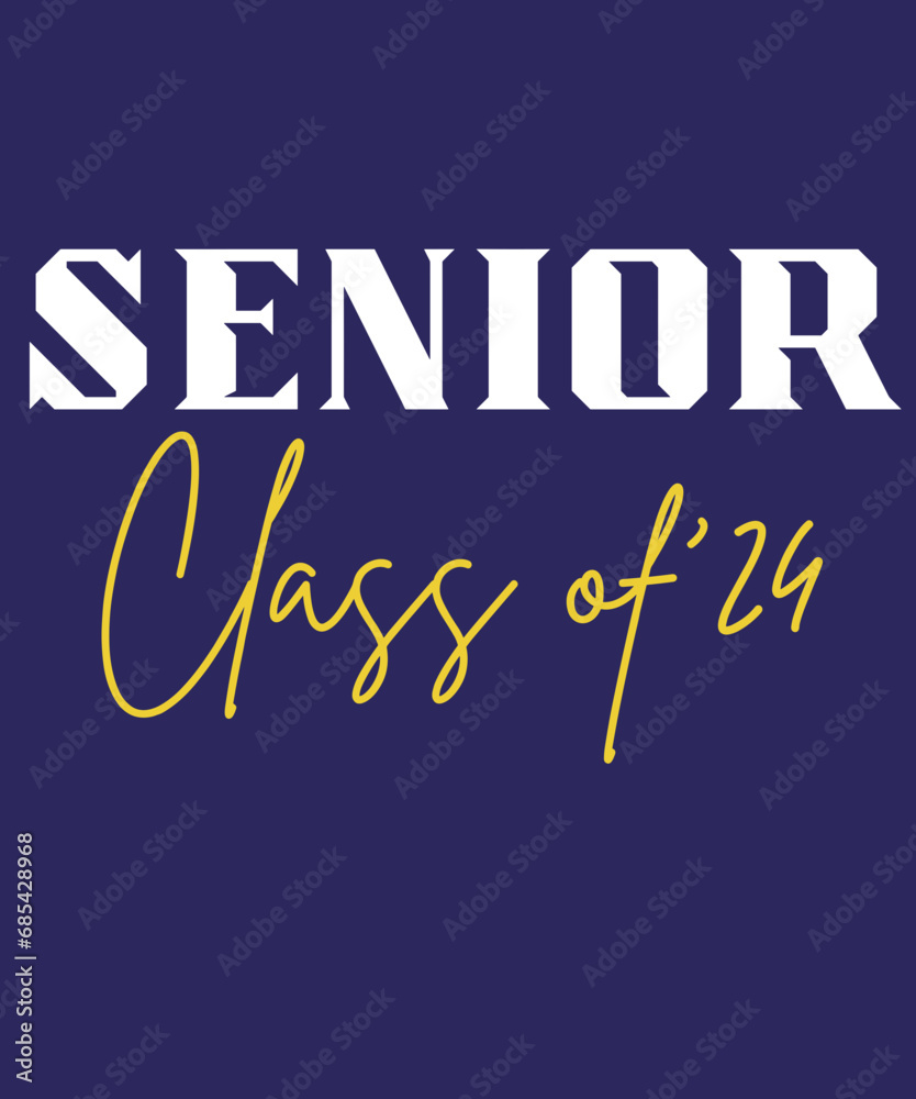 Senior class of 2024, class of 2024, Calligraphy simple ink lettering