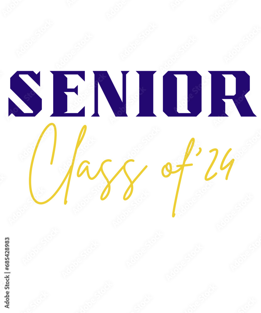 Senior class of 24, class of 2024, Calligraphy simple ink lettering