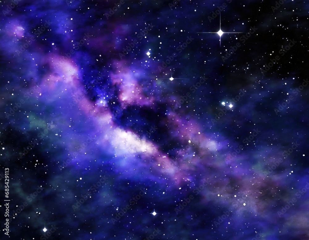 gorgeous space and twinkling stars background image with nebula gas cloud