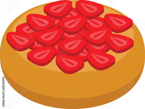 Strawberry cake icon isometric vector. Fruit american pie. Bakery cuisine