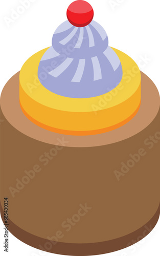 Small pie cake icon isometric vector. Cooking apple food. American pie