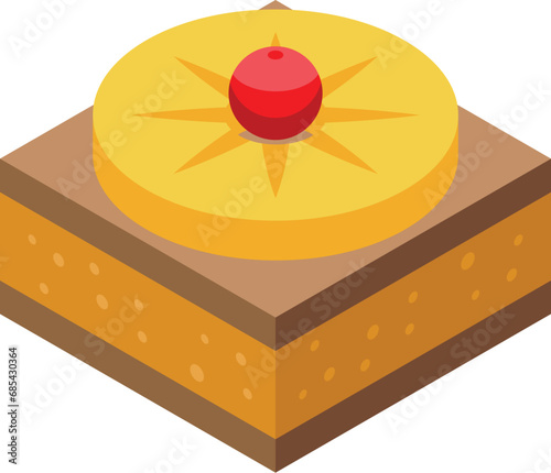 Cake traditional confection icon isometric vector. Bakery cuisine. Baked dessert