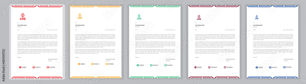 Obraz premium New Corporate And Creative Professional Business Elegant,Modern letterhead template design in minimalist style a4