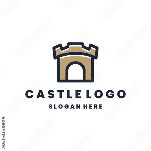 castle business logo design vector template.