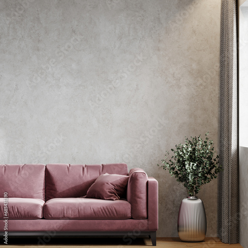Foto Premium livingroom with accent background micro cement plaster texture wall