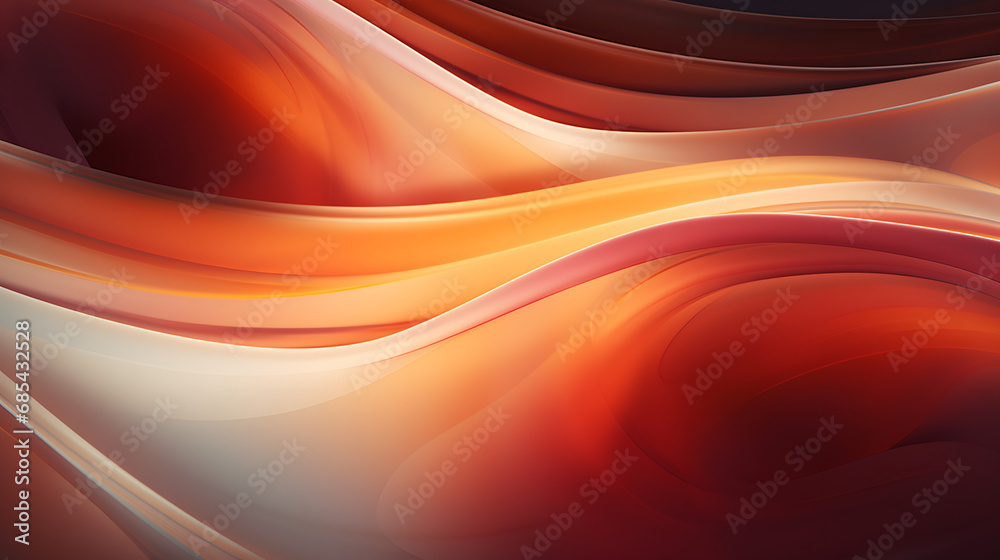 Abstract hot red and orange soft and smooth waves warm