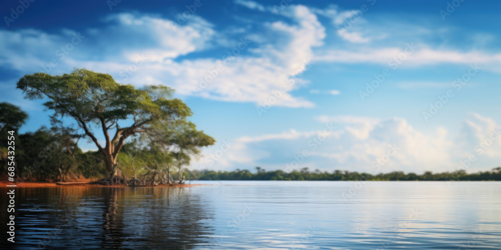 The Brazil and Colombian Amazon river - High res photo with HDR and texture, beautiful focus on the water and the lush plant life around the river The Brazil and Colombian Amazon river - High res photo with HDR and texture, beautiful focus on the water and the lush plant life around the river