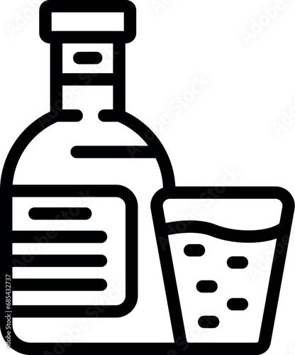 Alcohol drink addiction icon outline vector. Patient use substance. Excess alcoholic