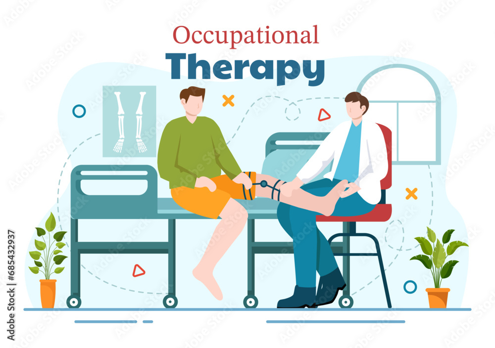 Occupational Therapy Vector Illustration with Treatment Session on Screening Development of Person and Medical Rehabilitation in Healthcare Background Occupational Therapy Vector Illustration with Treatment Session on Screening Development of Person and Medical Rehabilitation in Healthcare Background