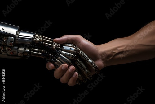 Human and robot handshake © Rod T