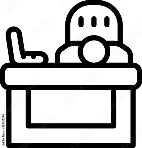 Passive office work icon outline vector. Adult patient living. Health concern