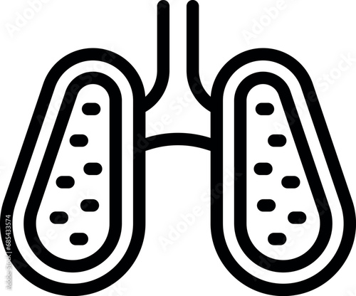 Bad lungs icon outline vector. Bad smoke habit. Adult body break organ