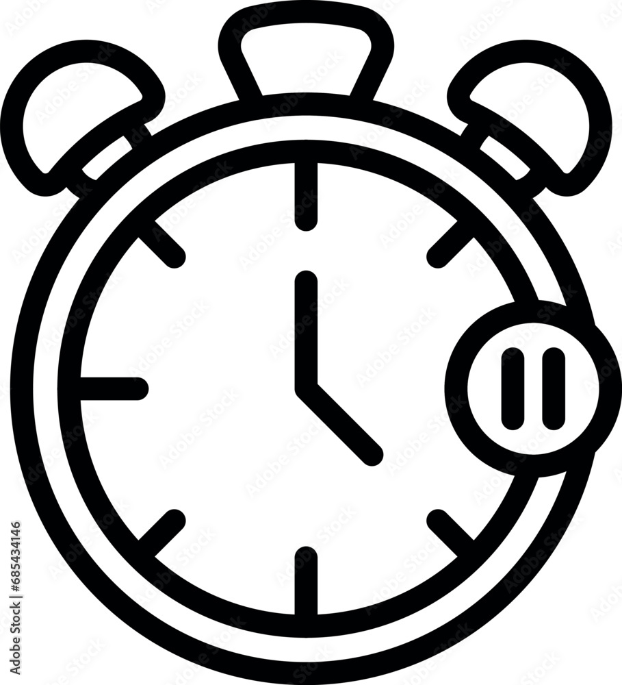 Pause alarm clock icon outline vector. Passive lifestyle. Man adult unhealthy Pause alarm clock icon outline vector. Passive lifestyle. Man adult unhealthy
