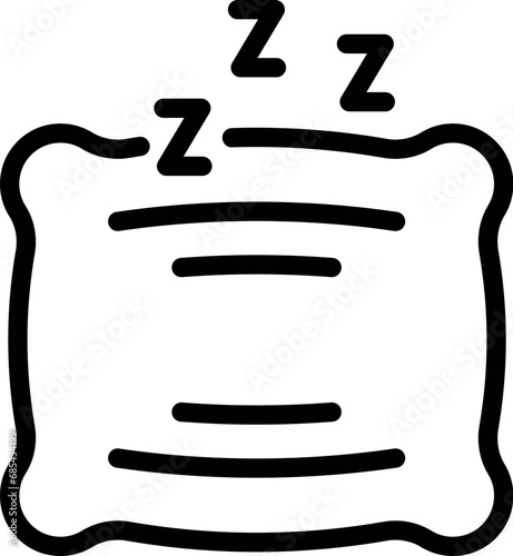 Bad night sleeping icon outline vector. Passive lifestyle. Adult bad habit