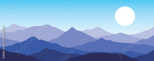 Mountain colors, translucent waves, sunset, abstract glass shapes, modern background, design vector illustration photo