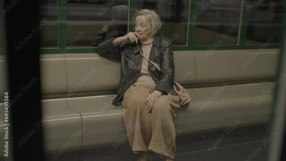 Sad Old Retired Lady Having Negative Emotions Thinking Fearful Thoughts Sad Old Retired Lady Having Negative Emotions Thinking Fearful Thoughts